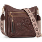 Crossbody Bags for Women, Vegan Leather Crossbody Purse, Multiple Pocket Daily Travel Shoulder Bag with Boho Strap