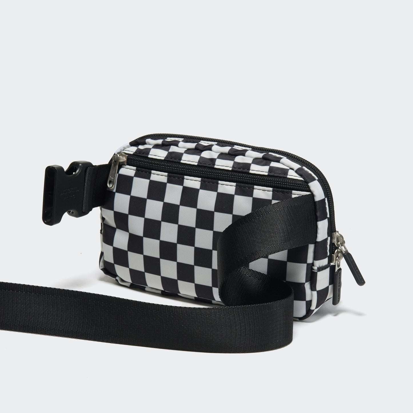 Pander Two Way Zipper Fanny Pack Nylon Everywhere Belt Bag for Women, Water Repellent Waist Packs, Crossbody Bags with Adjustable Strap (Black).