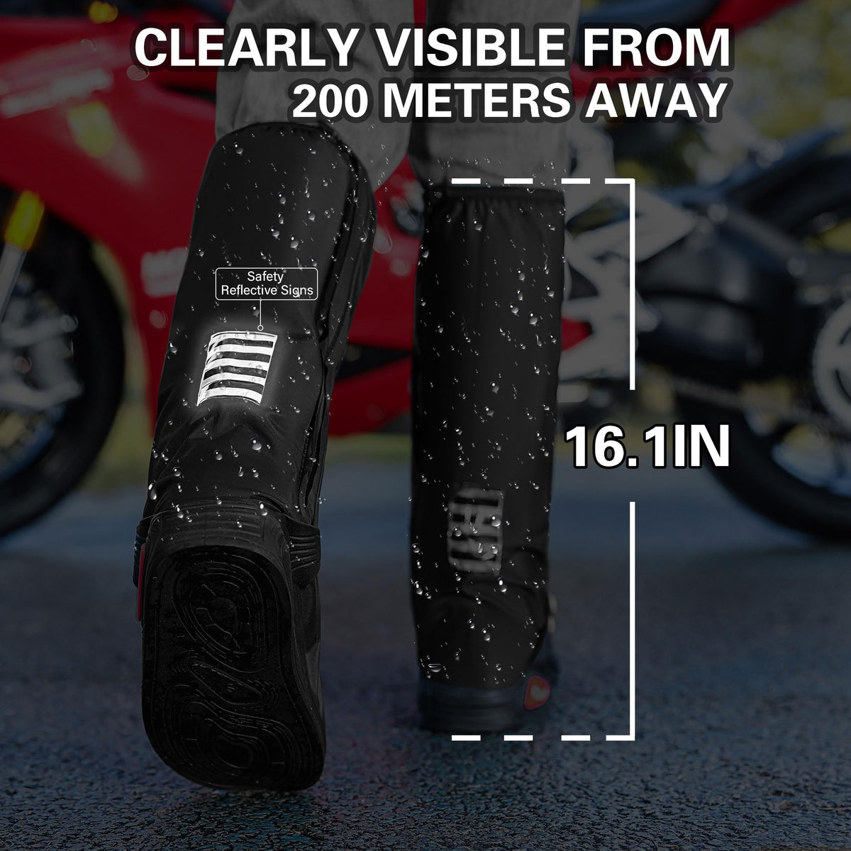 Waterproof Reflective Shoe Covers – Non-Slip Foldable Rain Overshoes