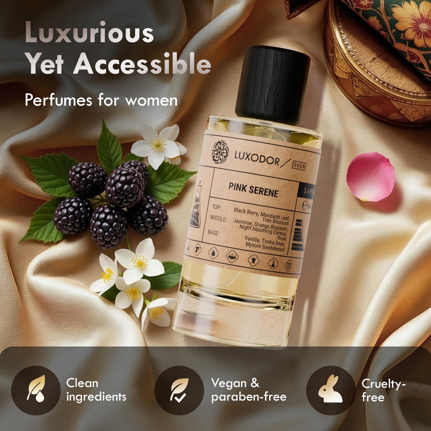Inspired by Y S.L's B.lack O.pium 3.4 fl. oz (100ml) Damascus Poemy with Pheromone Roll-On Oil 10 ml | Women’s Dupes Fragrances | Long Lasting Perfume Vanilla for Women | Womens Perfume
