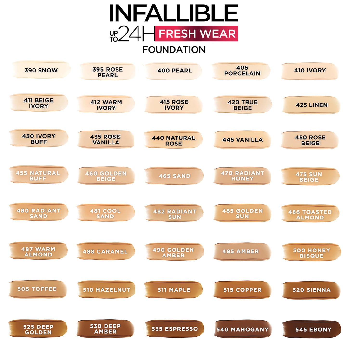 L'Oreal Paris Makeup Infallible Up to 32 Hour Fresh Wear Lightweight Foundation, 405 Porcelain, 1 Fl Oz, Packaging May Vary