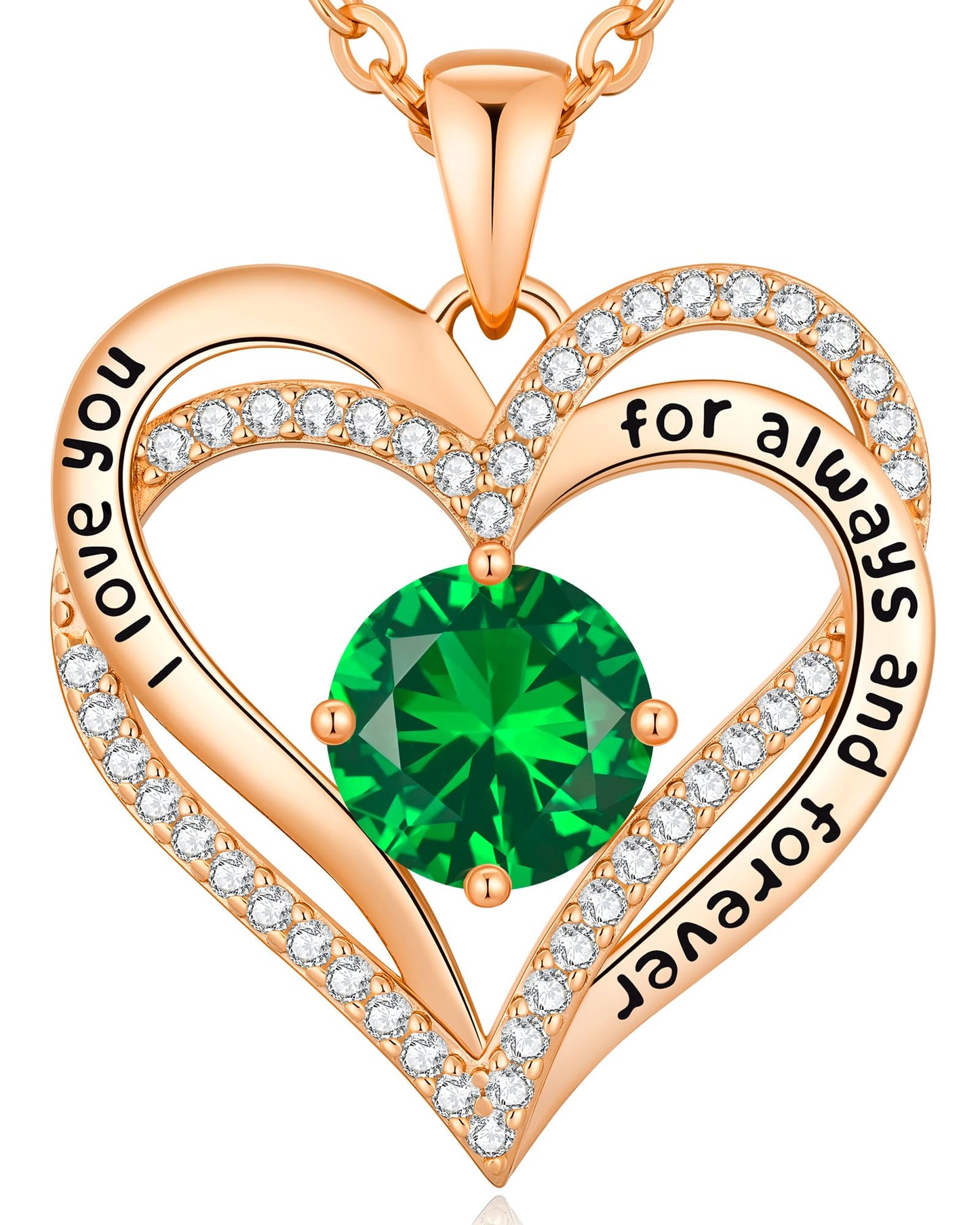 CDE Forever Love Heart Necklaces for Women, Wedding Anniversary, Valentine's，Birthday Mothers Christmas Day Gifts for Mom, Mother, Wife, S925 Silver Jewelry with Birthstone Pendant