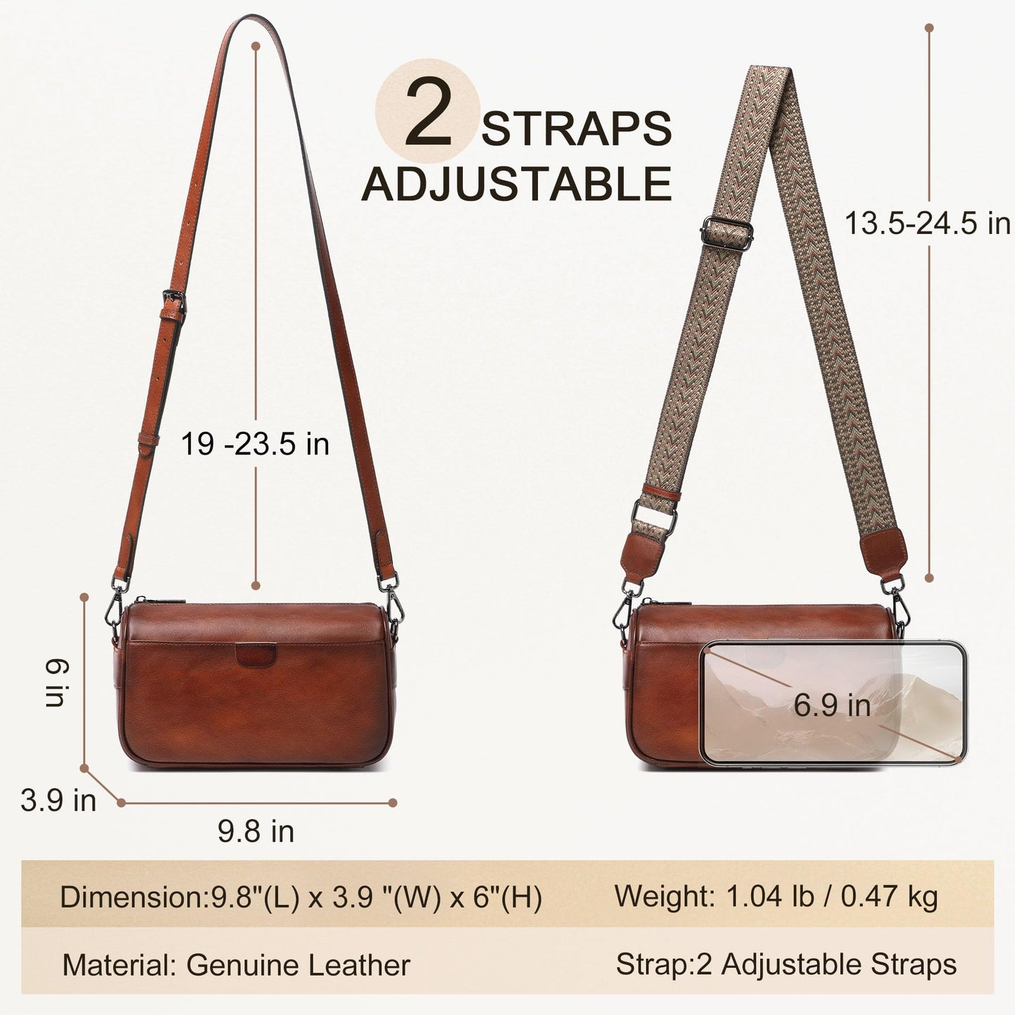 Genuine Leather Crossbody Purses Bag,Travel Casual Handbag,Small Shoulder Cross body Purse Trendy Gifts for Women
