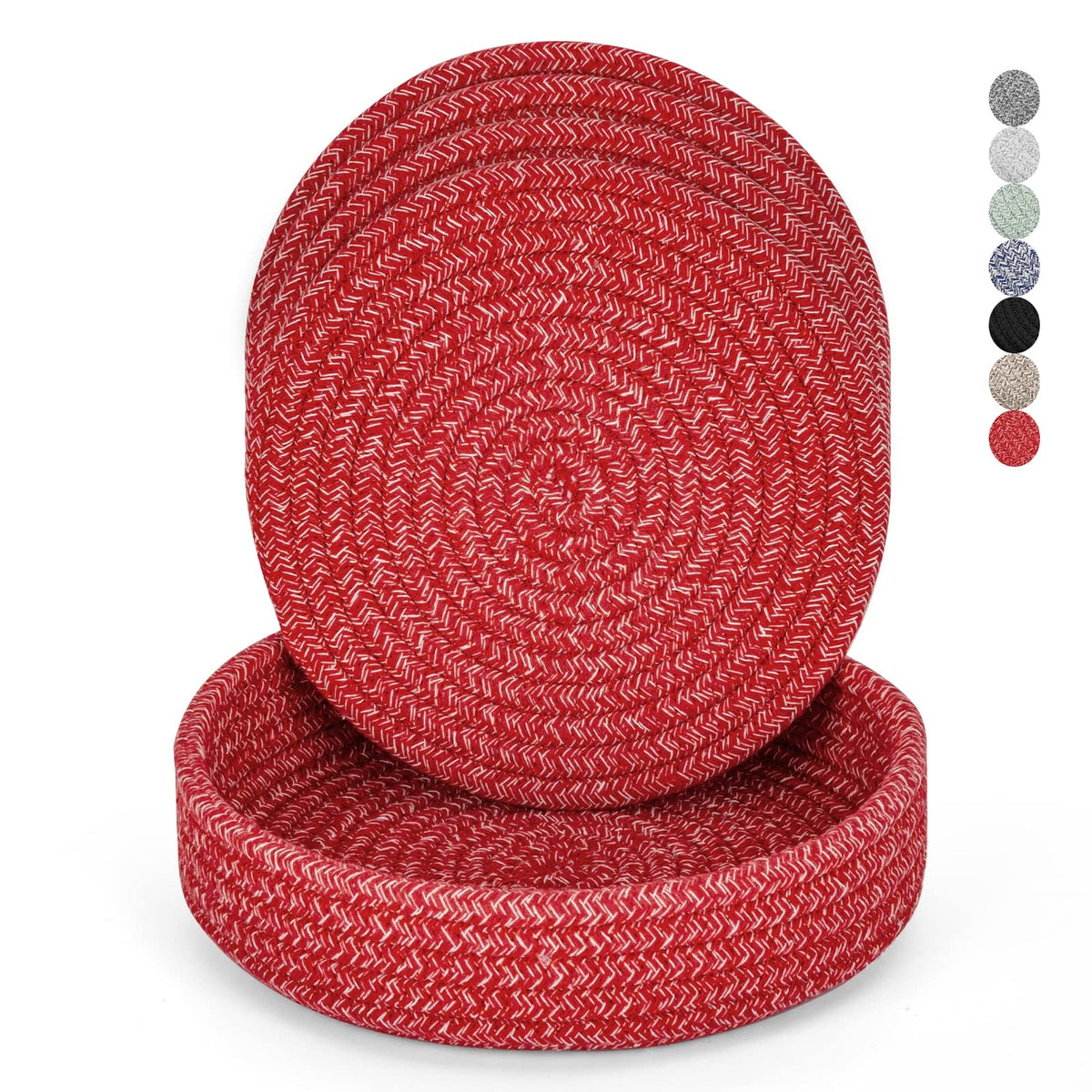 Heat-Resistant Trivet Set for Hot Pots & Pans with Storage Basket