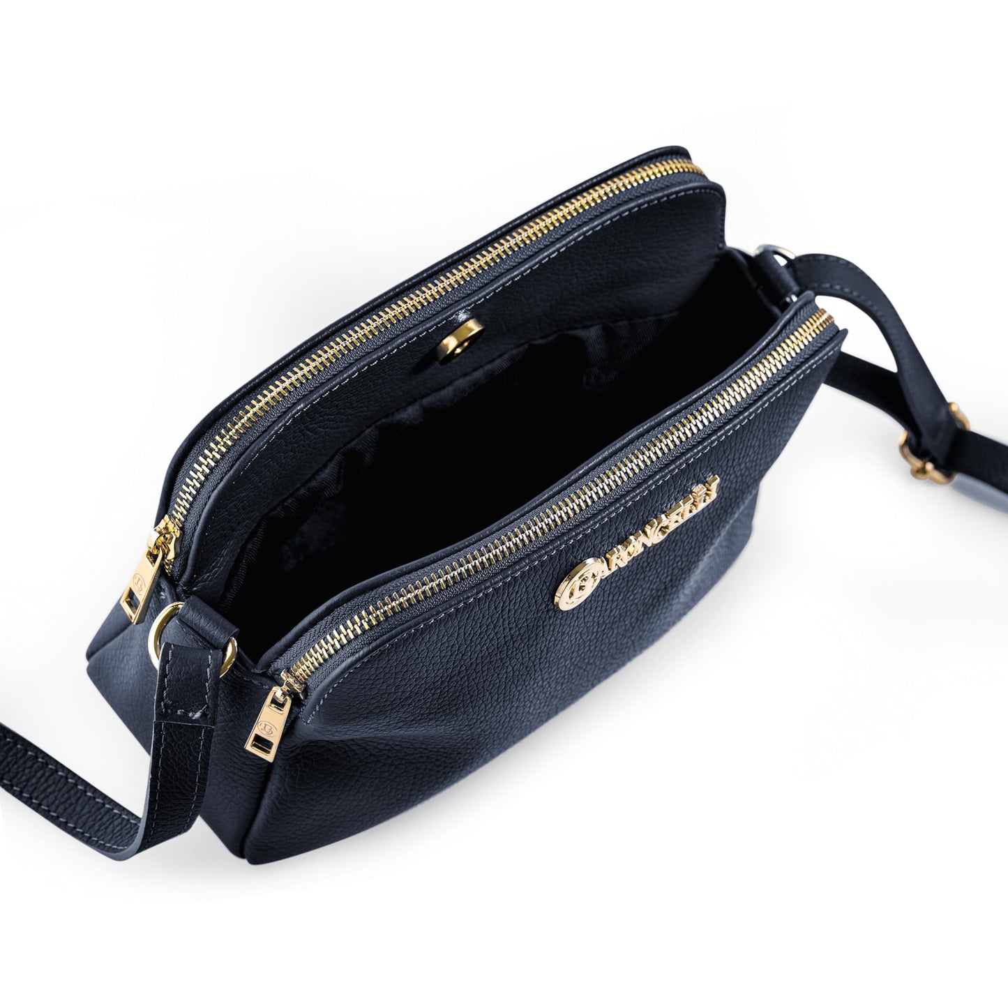 Baroncelli Crossbody Bag Made in Italy with Long Stripe Genuine Italian Soft Leather