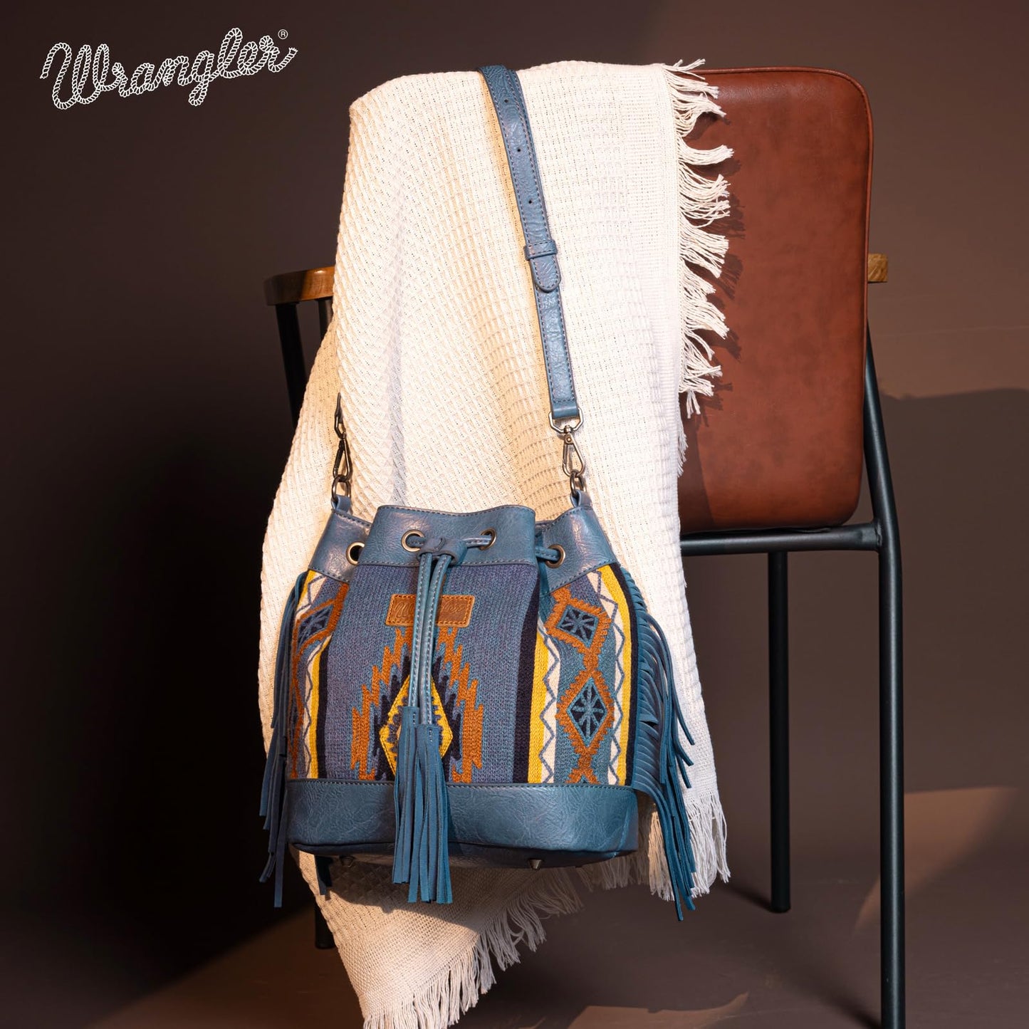 Wrangler Hobo Bags for Women Designer Aztec Bucket Purses Western Tapestry Shoulder Handbags