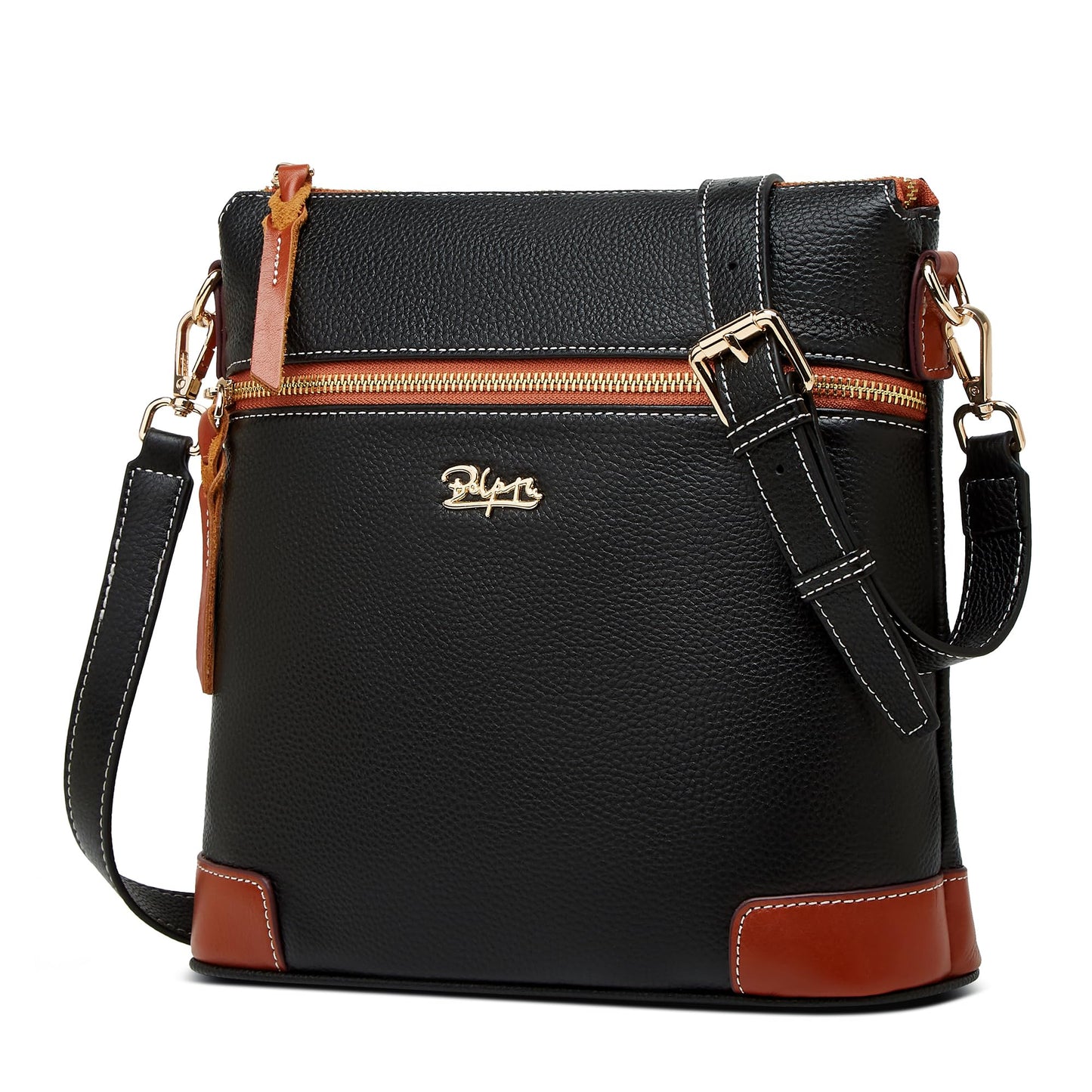 BOYATU Leather Crossbody Bag for Women: Designer Shoulder Purse for Travel - Trendy Genuine Leather Handbag for Everyday