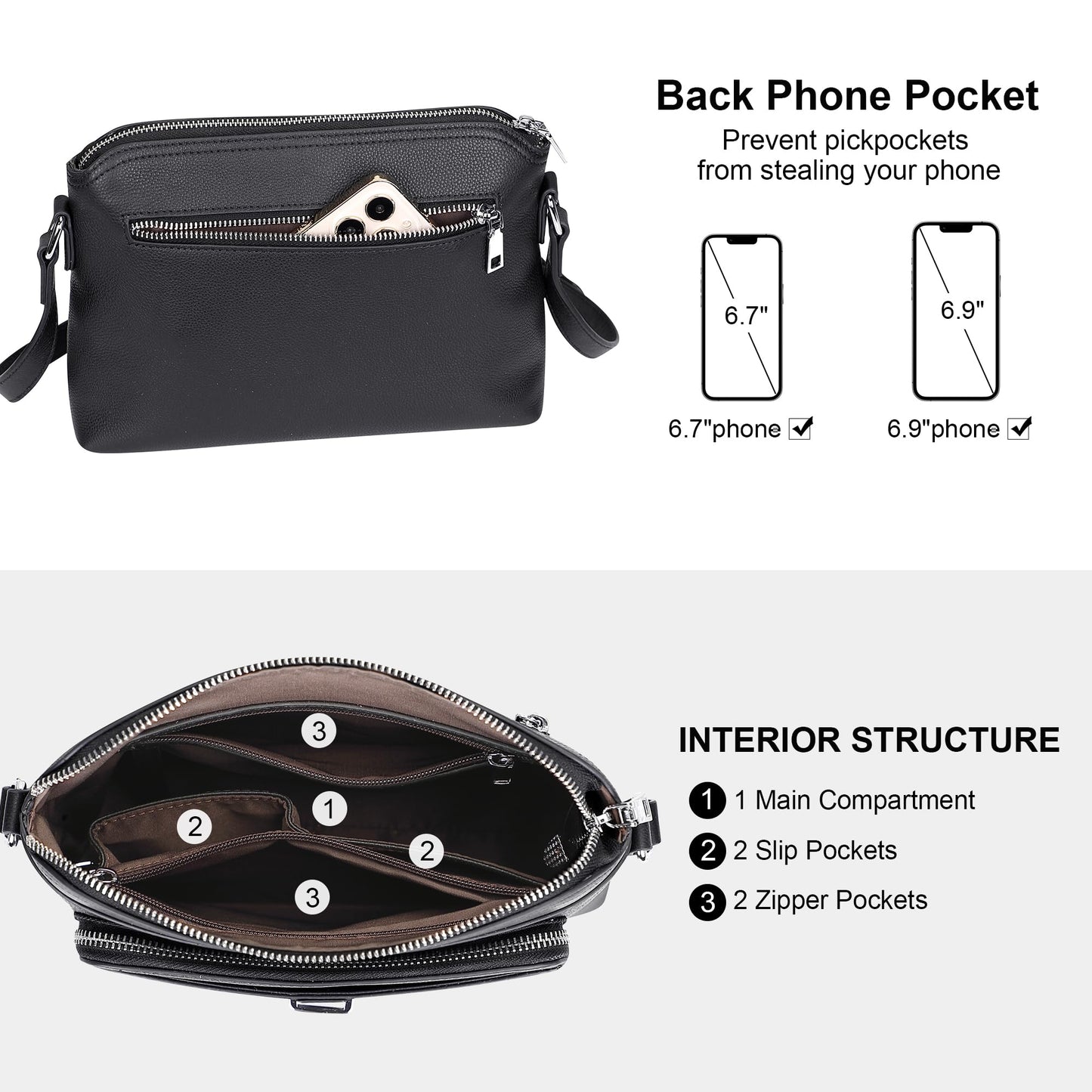 Over Earth Genuine Leather Crossbody Bags for Women Small Ladies Handbags and Purses with Card Slots