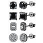 ZELORES 4 Pairs Sterling Silver 5A CZ Stud Earrings for Women 14K Gold Plated Brilliant Celtic Heart Big Stud Earrings Set Cubic Zirconia Earrings Studs for Sensitive Ear