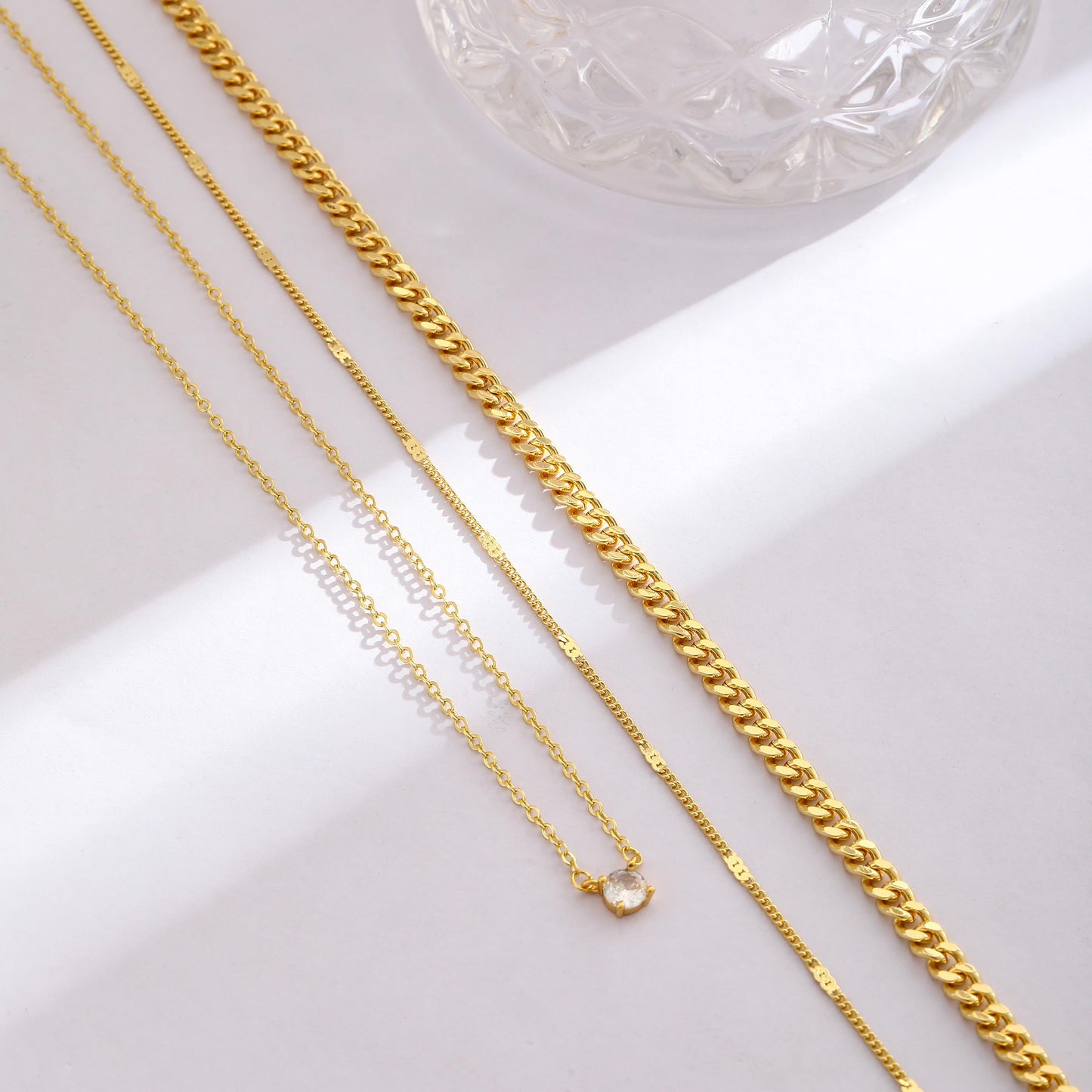 Coshilta Layered Gold Necklaces for Women, 14K Plated Gold Sterling Silver Plated Dainty Pendant Necklace Set with Cubic Zirconia,Stackable Chain Choker,Trendy Personalized Jewelry Gift Non Tarnish