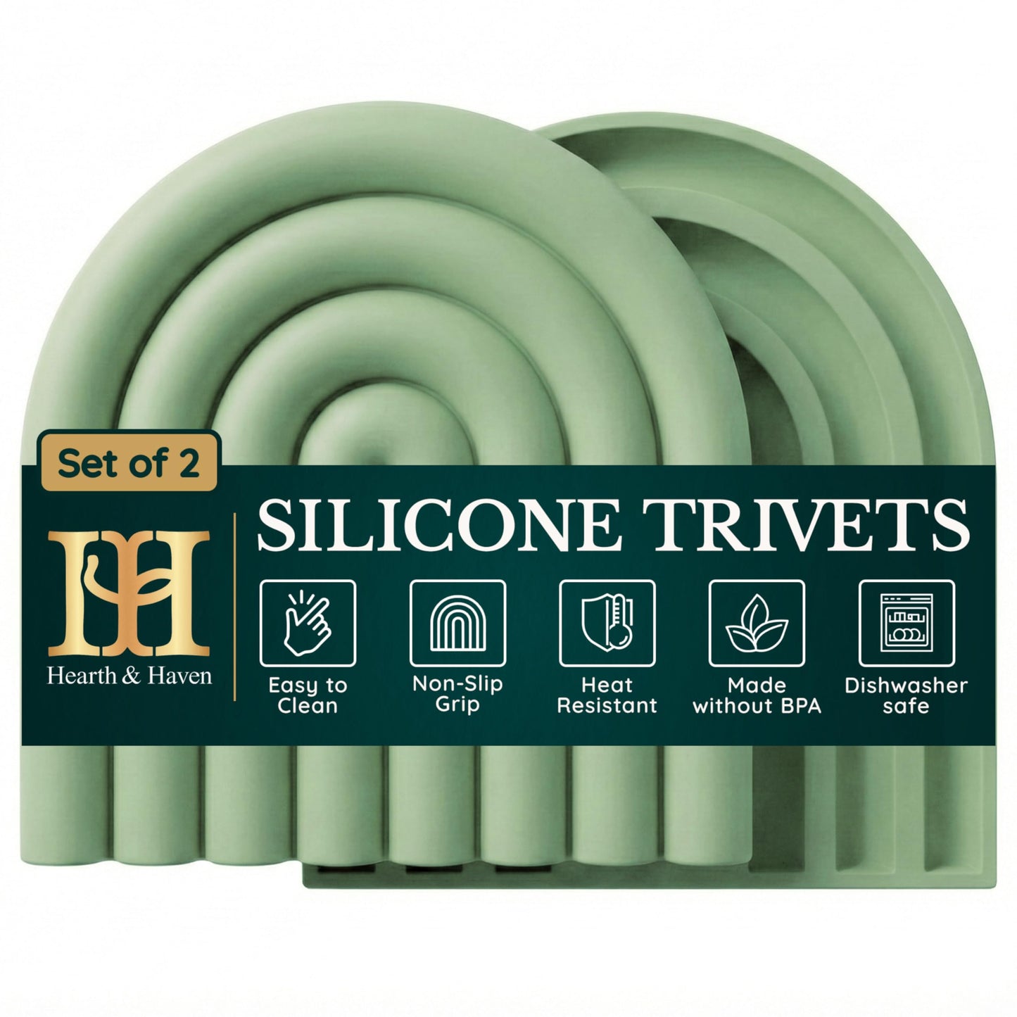 Silicone Trivets for Hot Dishes – Heat-Resistant, Non-Slip Pot Holders for Kitchen & Coasters – Durable Hot Pads for Pots, Pans, Baking Dishes & Kitchen Appliances