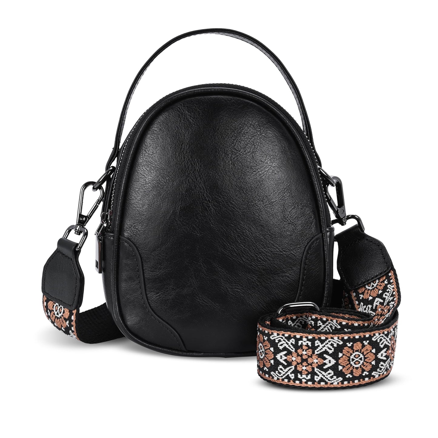 Iswee Small Crossbody Bag for Women Small Leather Shoulder Purse Phone Bag | Designer Satchel Handbags Ladies Pocketbooks with 2 Adjustable Strap 3-Way Carry Multi-pocket Organizer Mini Bag