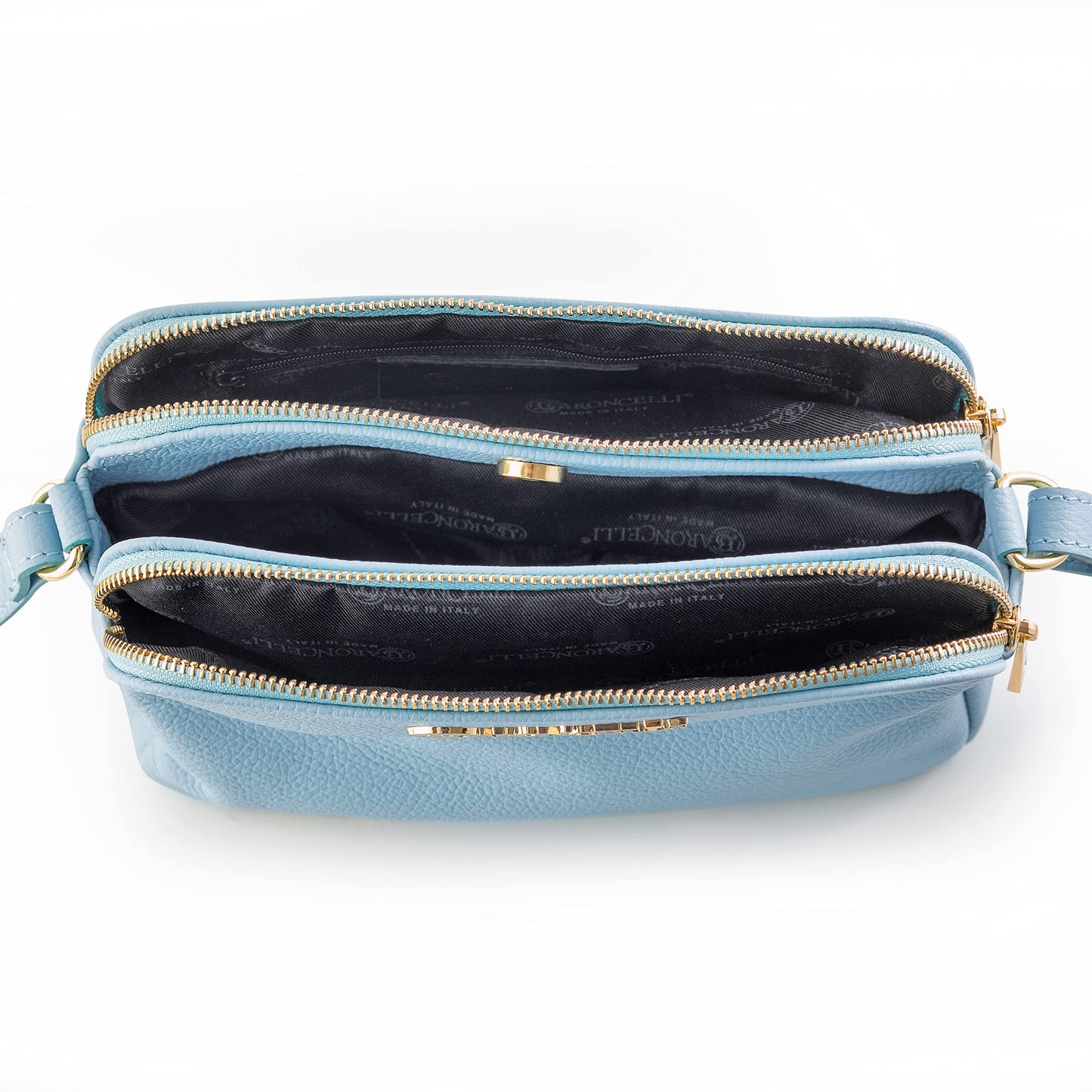 Baroncelli Crossbody Bag Made in Italy with Long Stripe Genuine Italian Soft Leather