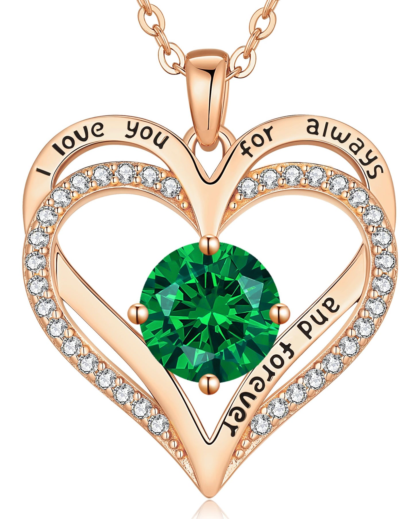 LOUISA SECRET Double Love Heart Birthstone Necklaces for Women, Birthday Gift for Girlfriend, Anniversary Jewelry Gift for Her, 925 Sterling Silver Jewelry Christmas Anniversary Birthday Present Gifts for Wife Girlfriend Mom Grandma Daughter