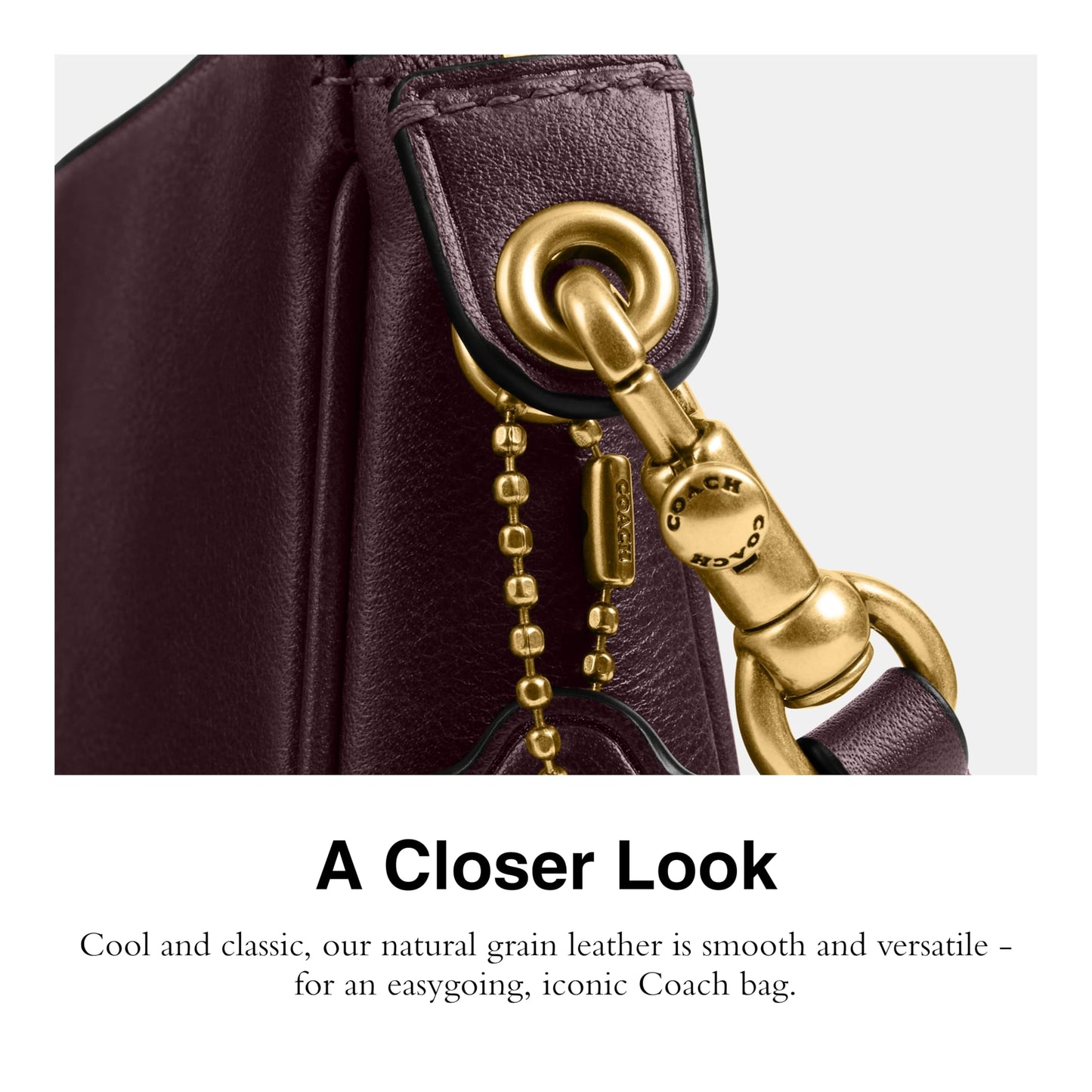 Coach Women's Natural Grain Leather Plaza Bag