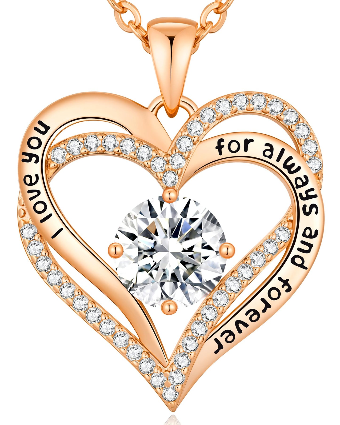CDE Forever Love Heart Necklaces for Women, Wedding Anniversary, Valentine's，Birthday Mothers Christmas Day Gifts for Mom, Mother, Wife, S925 Silver Jewelry with Birthstone Pendant