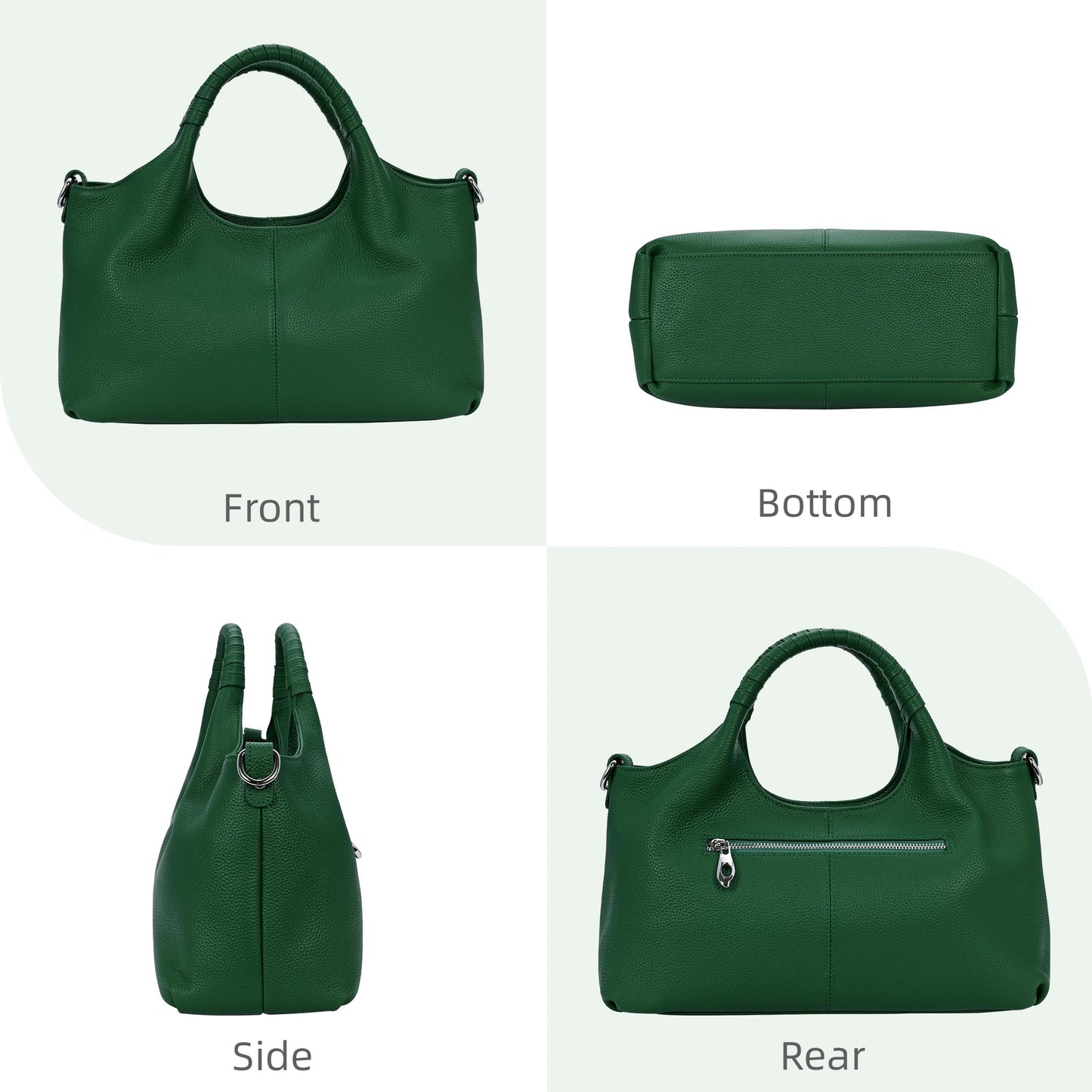 Iswee Leather Satchel Women Purse and Handbag Crossbody Shoulder Bag Hobo | Genuine Cowhide Leather Tote Top Handle Bag Soft & Durable Medium Size Bags with Detachable Multiple Pocketbooks Trendy