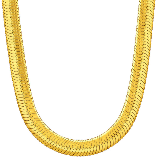Premium Gold-Plated Stainless Steel Herringbone Chain Necklace – Waterproof, Tarnish Resistant & Designed by UNCLE LOL