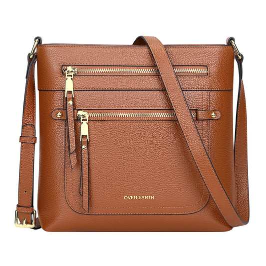 Over Earth Crossbody Bags for Women Leather Purses for Ladies with Multiple Pockets