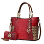 MKF Collection Tote Bag for Women, Handbag Set with Wallet-Top-Handle Bag Vegan Leather Purse by Mia K