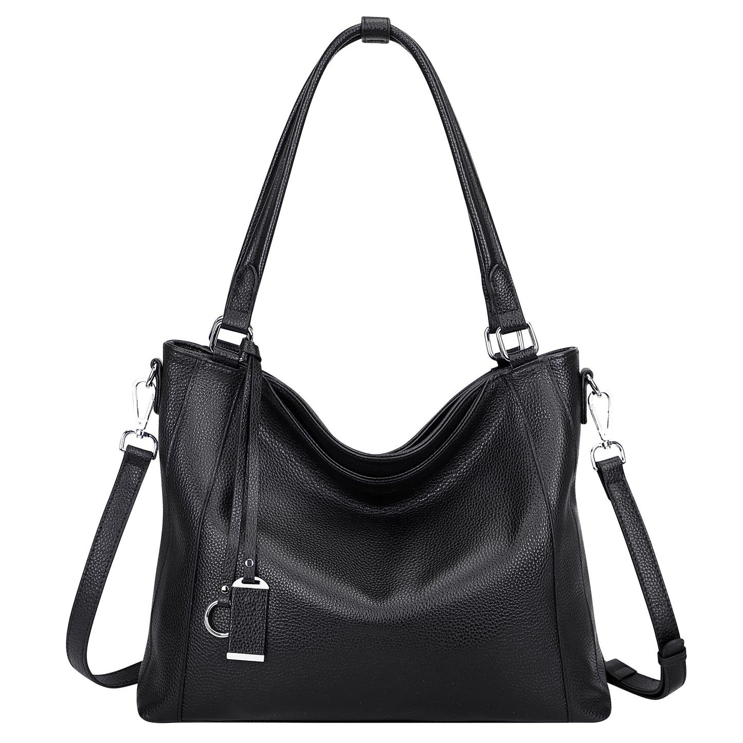 Over Earth Genuine Leather Purses for Women Large Hobo Bags Lady Shoulder Handbags with Detachable Strap