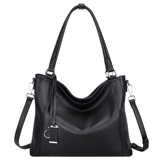 Over Earth Genuine Leather Purses for Women Large Hobo Bags Lady Shoulder Handbags with Detachable Strap