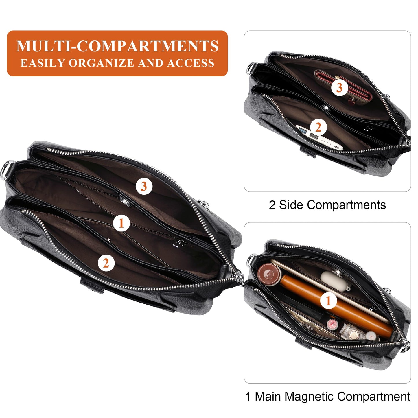 Over Earth Genuine Leather Small Hobo Crossbody Bags for Women Shoulder Purses and Handbags
