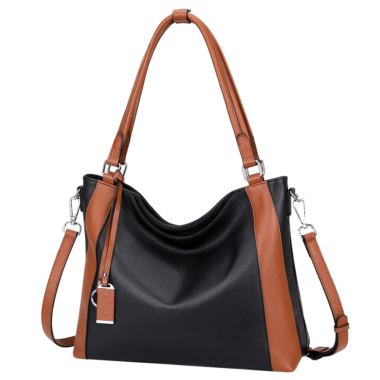 Over Earth Genuine Leather Purses for Women Large Hobo Bags Lady Shoulder Handbags with Detachable Strap