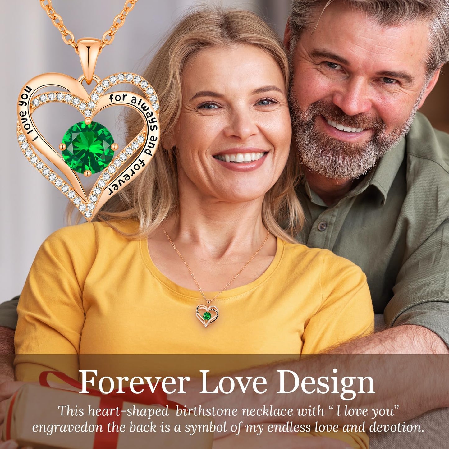 CDE Forever Love Heart Necklaces for Women, Wedding Anniversary, Valentine's，Birthday Mothers Christmas Day Gifts for Mom, Mother, Wife, S925 Silver Jewelry with Birthstone Pendant