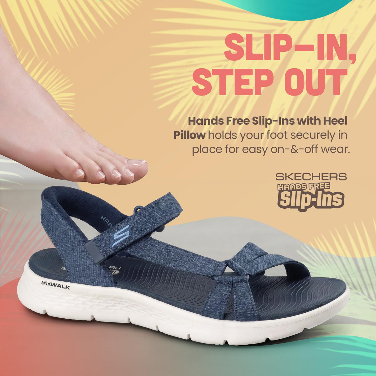 SKECHERS Women's G O Walk Flex Sandal - Illuminate Hands Free Slip-ins Fisherman, Navy, 9SKECHERS Women's GO Walk Flex Sandal - Illuminate Hands Free Slip-ins Fisherman, N…