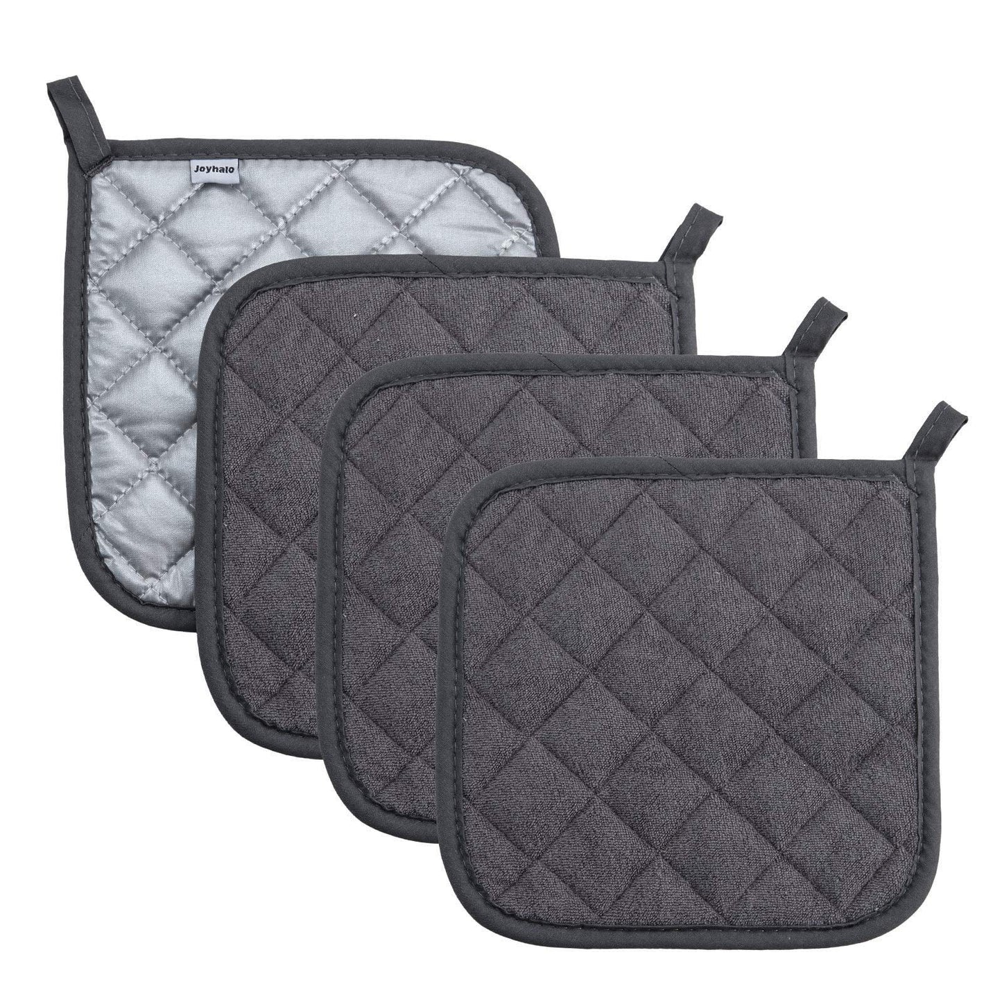 Joyhalo 6 Pack Heat Resistant Pot Holders - Terry Cloth Sets for Cooking & Baking