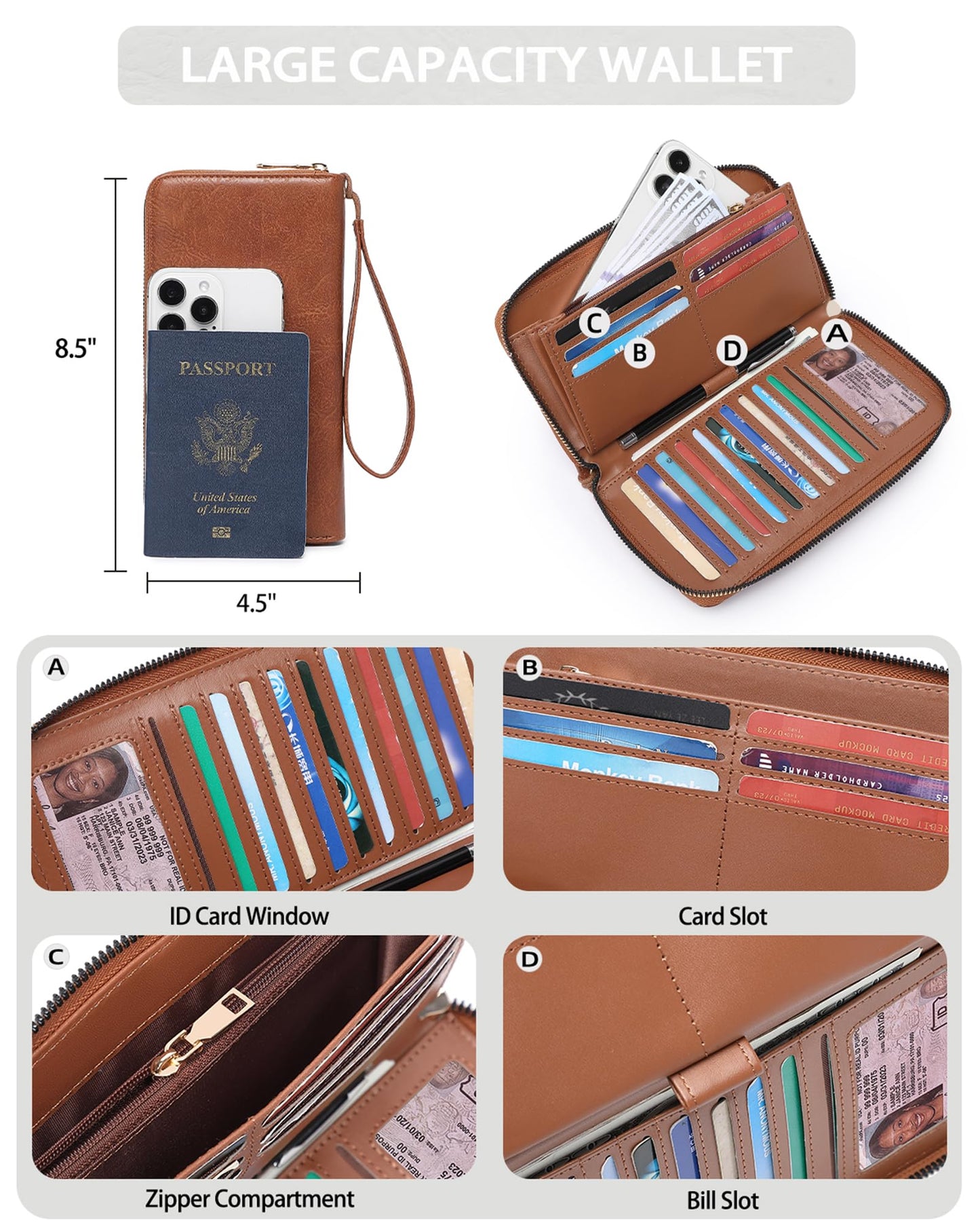 Purses for Women 3PCS, Crossbody Bags Set Large Leather Purse Shoulder Handbags with Wallet Adjustable Straps for Ladies Tote