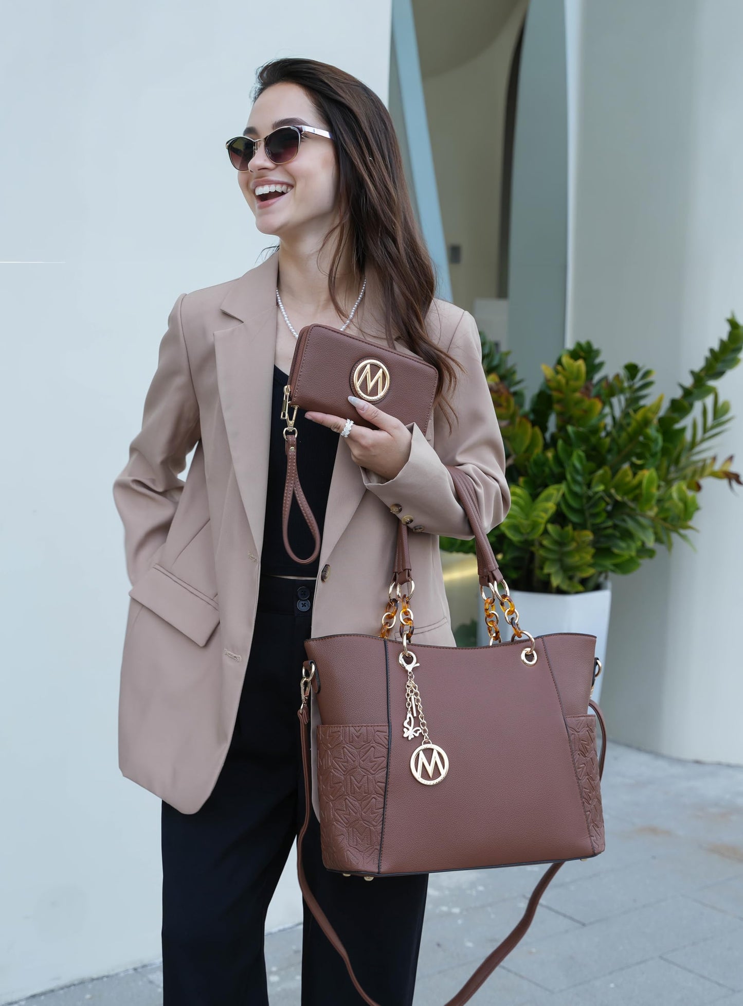 MKF Collection Tote Bag for Women, Handbag Set with Wallet-Top-Handle Bag Vegan Leather Purse by Mia K