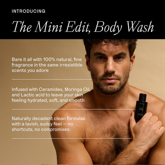 Each & Every Mini Body Wash Travel Set - 4 Natural Fragrance Shower Gels - Ceramides, Lactic Acid AHA & Moringa Oil - Day Dream, After Glow, Sunday Morning & Eternal Summer