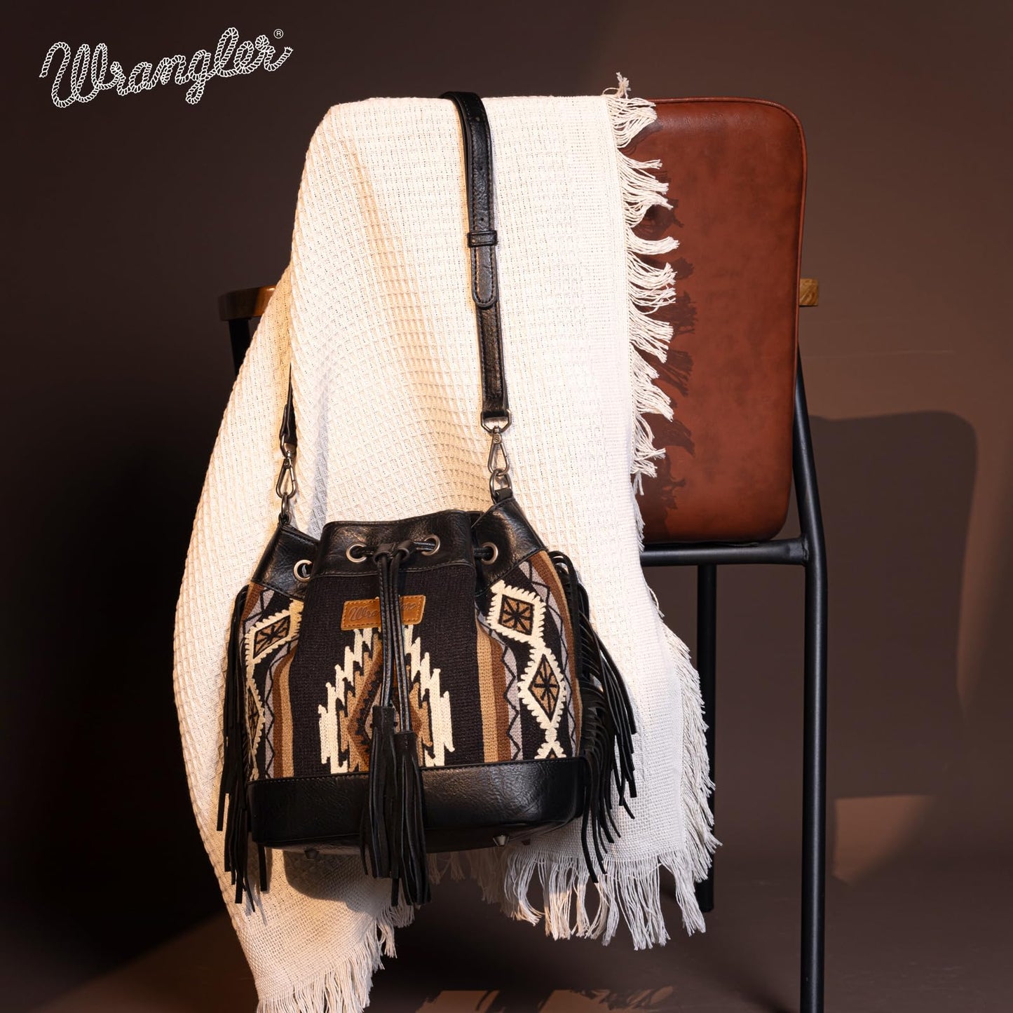 Wrangler Hobo Bags for Women Designer Aztec Bucket Purses Western Tapestry Shoulder Handbags
