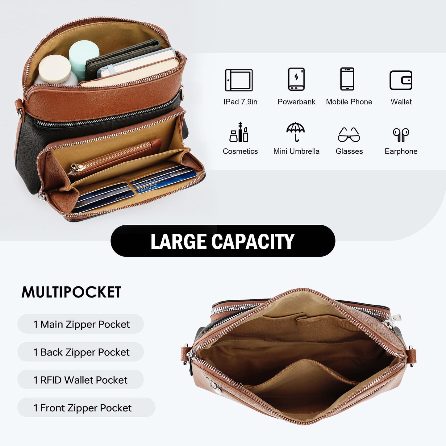 Crossbody Purses for Women Small Crossbody Bags for Women with Built in RFID Wallet