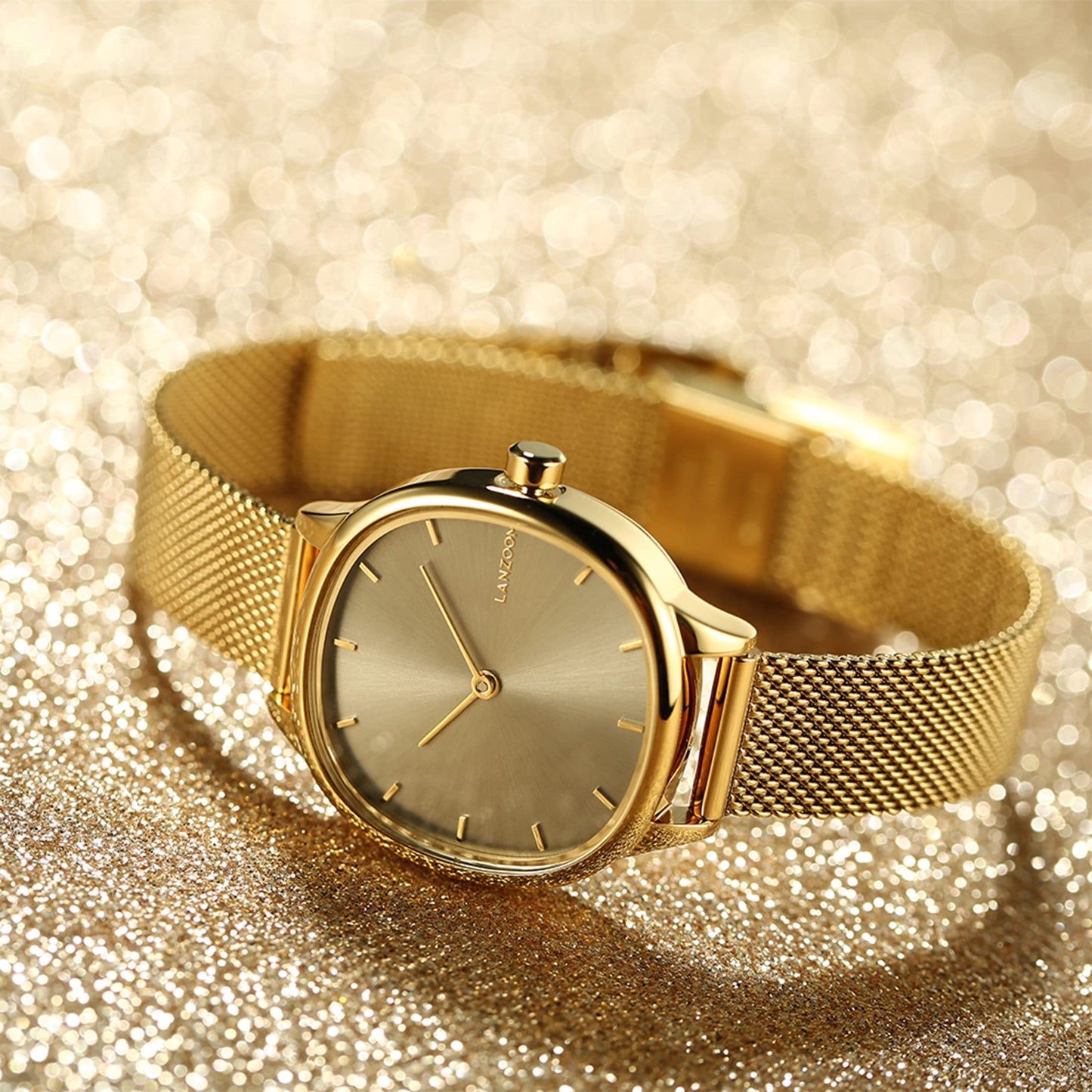 LANZOOM Retro Women's Quartz Watch - Stainless Steel case,Gold Filled, Ideal Gift for Holidays and Special Occasions.