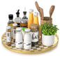 AMH Lazy Susan Wooden Organizer for Table Top