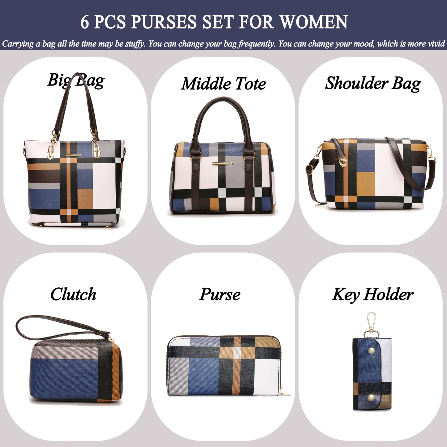 2E-youth Designer Purses and Handbags for Women Satchel Shoulder Bag Tote Top Handle Bag
