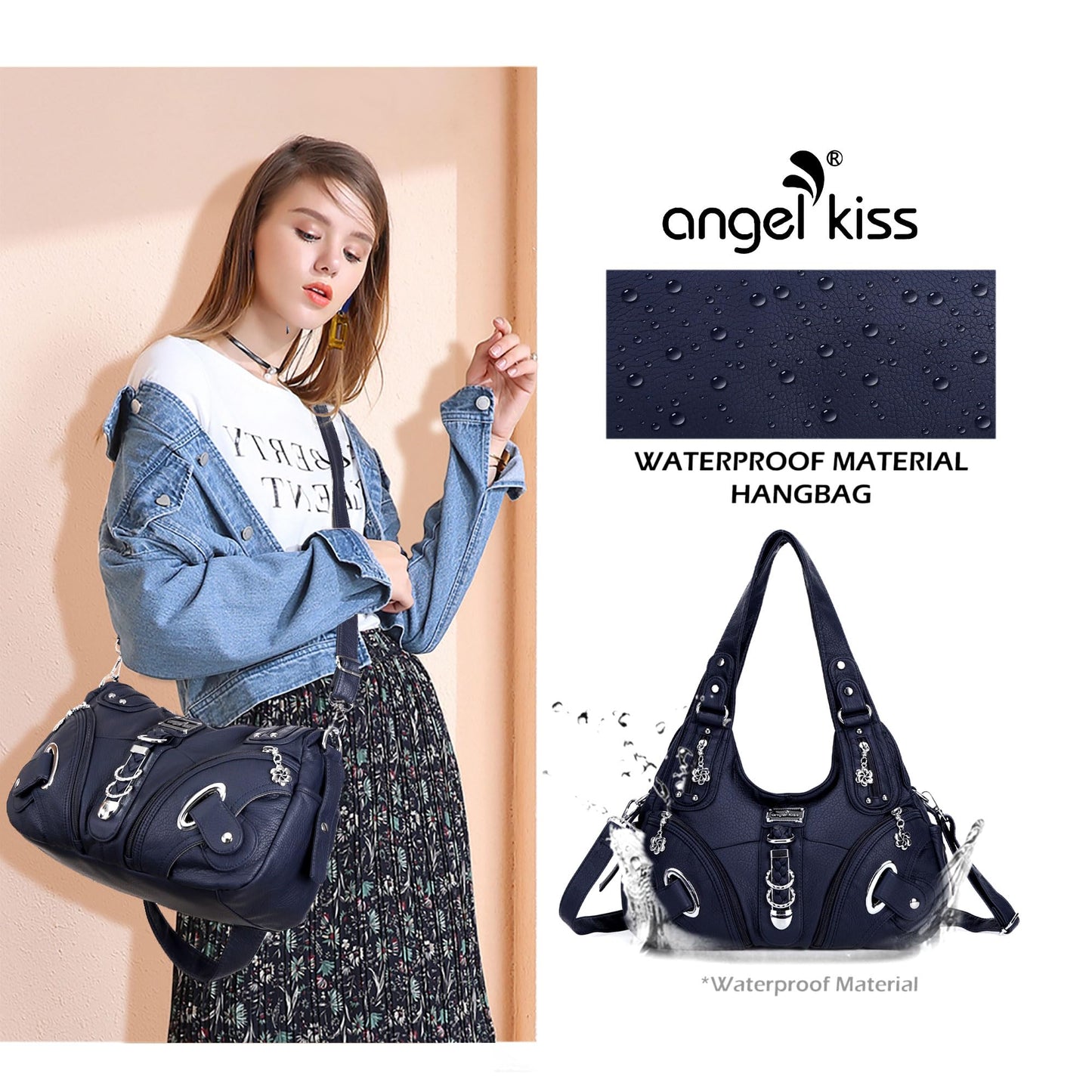 Angelkiss Hobo Purses and handbags for Women Satchel Handbag Women Purses Large Daily Shoulder Bags