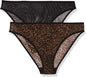 Smart & Sexy Womens Mesh Lace Cheeky Brief Panties, Available Multi Packs Bikini Style Underwear, Black Hue/White, 9 US (Clearance)