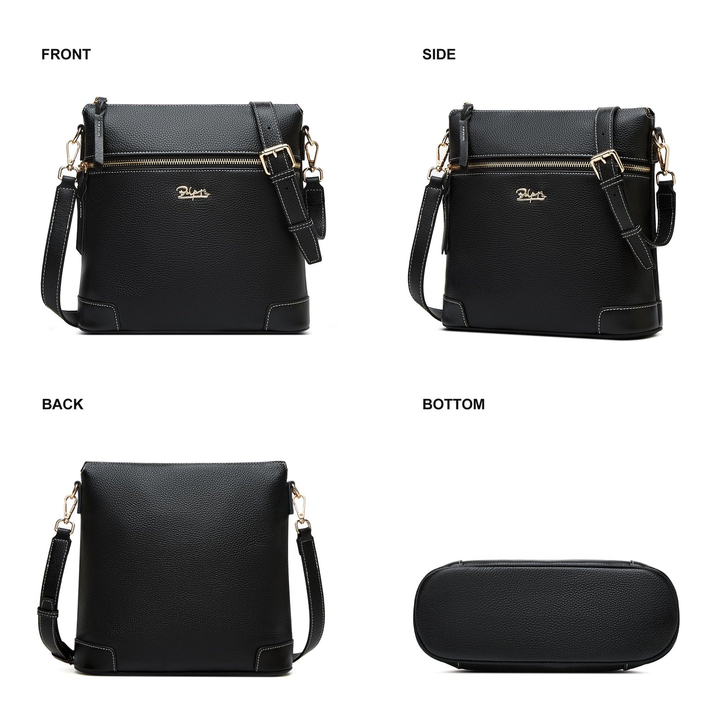 BOYATU Leather Crossbody Bag for Women: Designer Shoulder Purse for Travel - Trendy Genuine Leather Handbag for Everyday