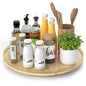 AMH Lazy Susan Wooden Organizer for Table Top