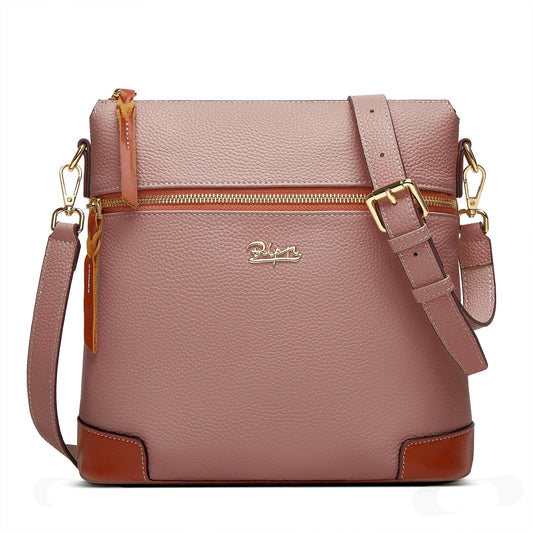 BOYATU Leather Crossbody Bag for Women: Designer Shoulder Purse for Travel - Trendy Genuine Leather Handbag for Everyday