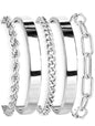 Jewelry Gold Bracelets Set for Women Non Tarnish, Waterproof 14K Gold Plated Sterling Silver Chunky Cuff Bracelet Stackable Gold Bangles Bracelet for Women Trendy Fashion Accessories Tie Knot Cuban Rope Paperclip Beaded Bracelet Stack