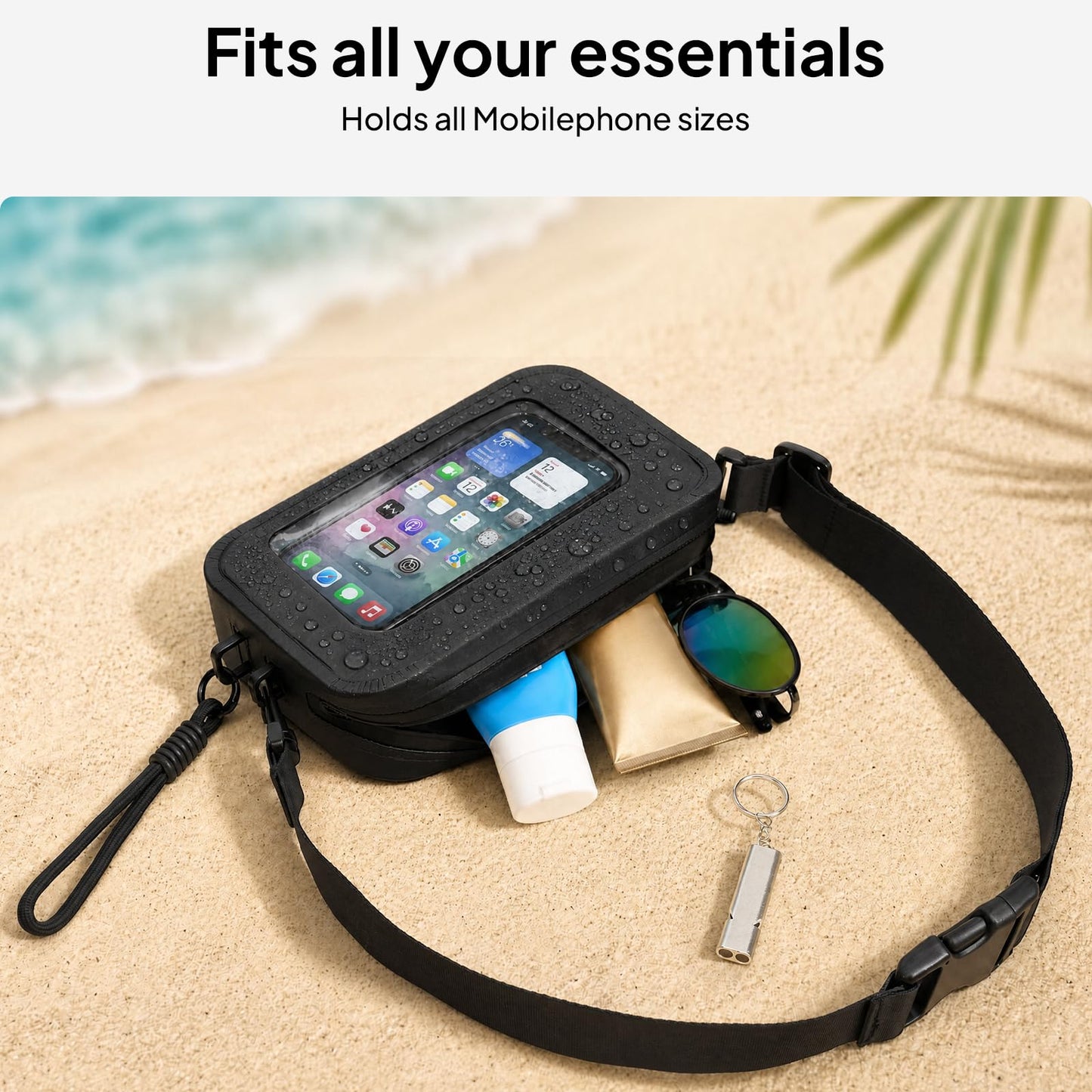 TOPEAST Waterproof Fanny Pack for Women & Men, Waterproof Belt Bag with Phone Pouch, Adjustable Crossbody & Waist Pack for Swimming, Hiking, Beach & Outdoors Essentials, Blue