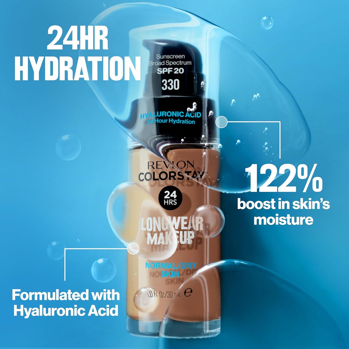 Revlon Liquid Foundation, ColorStay Face Makeup for Normal & Dry Skin, SPF 20, Longwear Medium-Full Coverage with Natural Finish, 240 Medium Beige, 1 Fl Oz