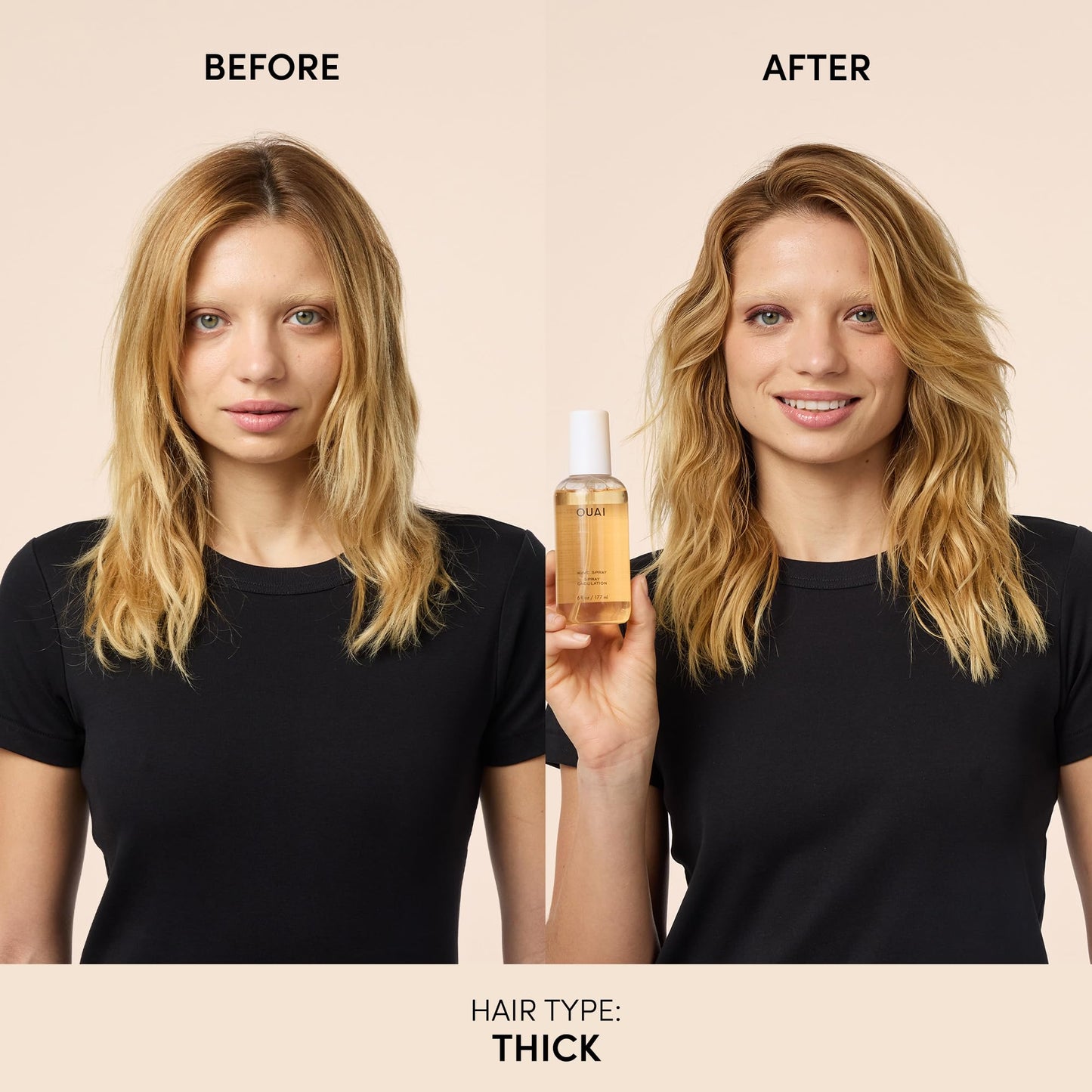 OUAI Leave In Conditioner & Heat Protectant for Hair - Prep Hair for Styling or Use as Detangling Spray to Fight Frizz & Flyaways - No Parabens, Sulfates or Phthalates (4.7 oz)
