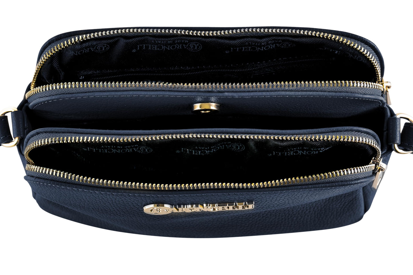 Baroncelli Crossbody Bag Made in Italy with Long Stripe Genuine Italian Soft Leather