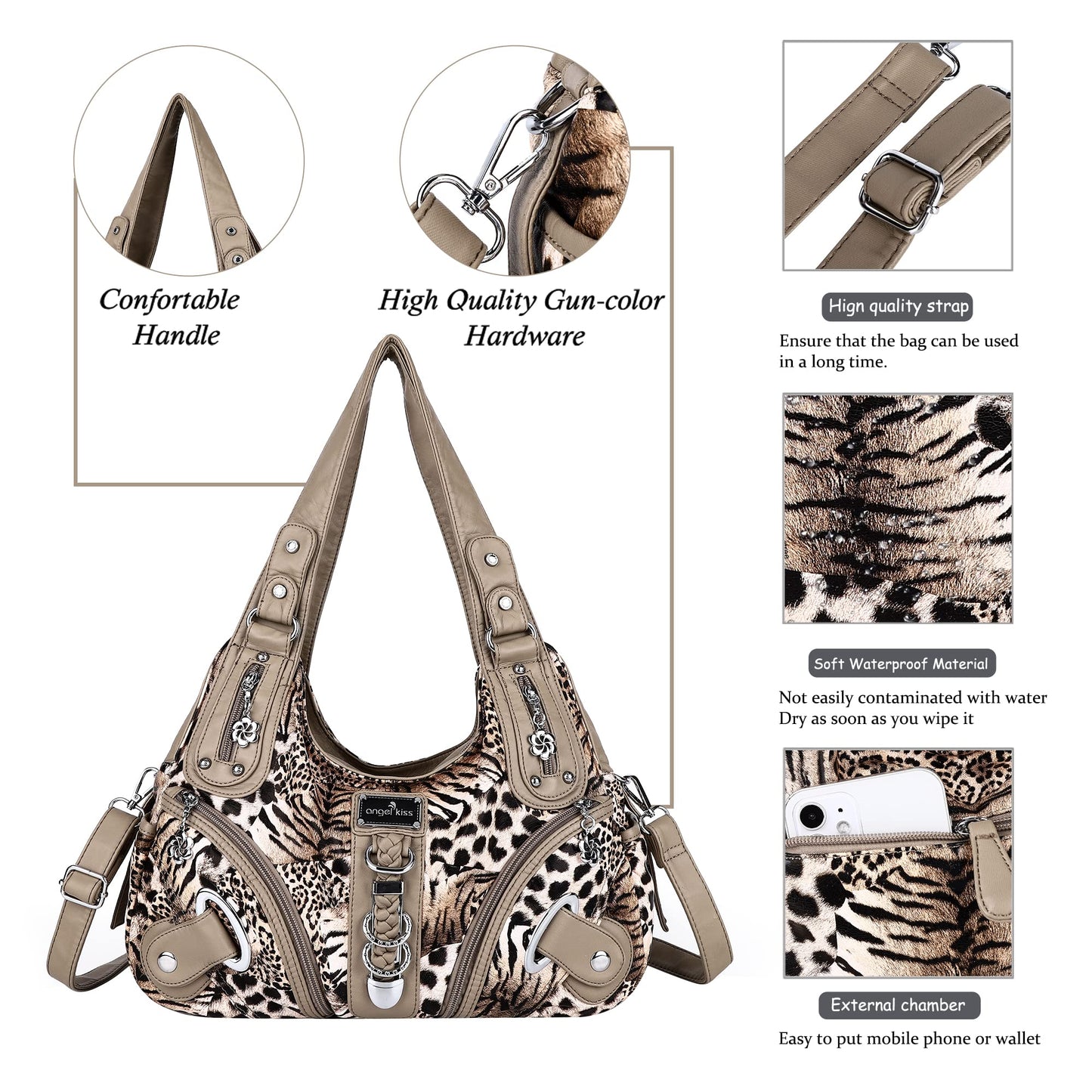 Angelkiss Hobo Purses and handbags for Women Satchel Handbag Women Purses Large Daily Shoulder Bags